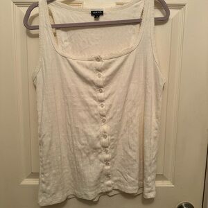 Torrid Ivory Button-Down Tank Top